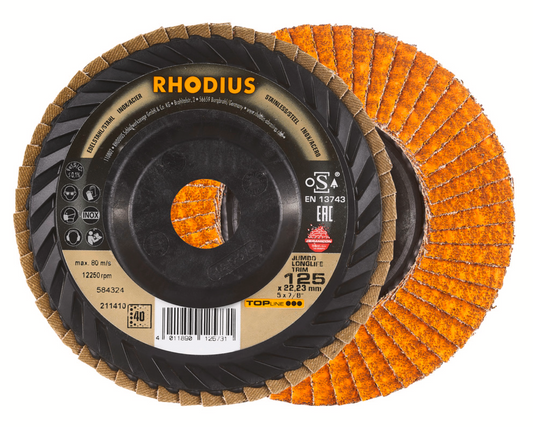 Lamellenfächerscheibe JUMBO LONGLIFE TRIM d. 125 Schräg